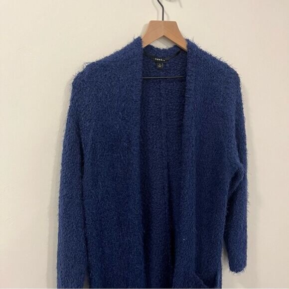 Torrid Popcorn Duster Open Front Sweater Blue 1/1X - Picture 7 of 16